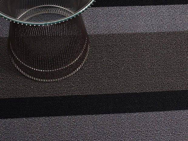 Chilewich Doormat - Bold Stripe - Silver/Black