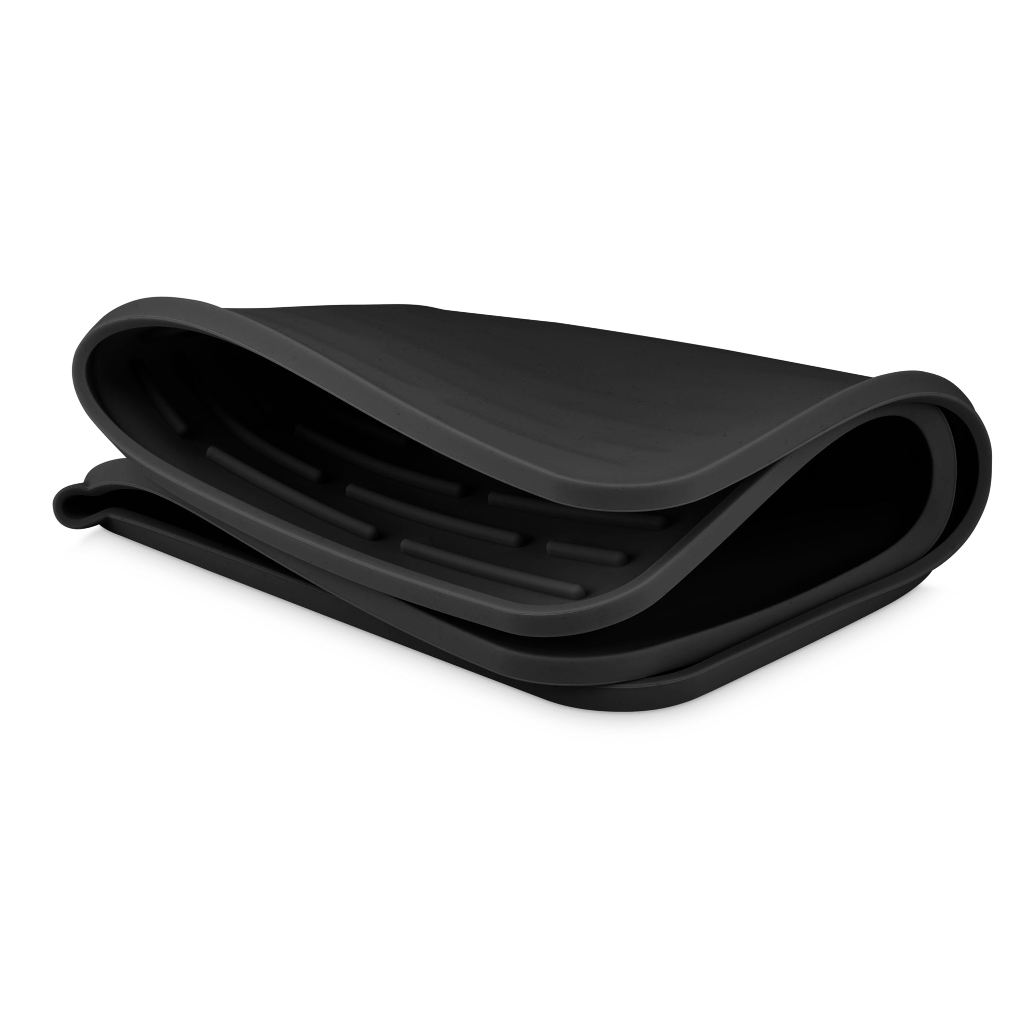 DESIGNSTUFF - Folding Silicone Drying Mat Large with Drainage Mouth - Black