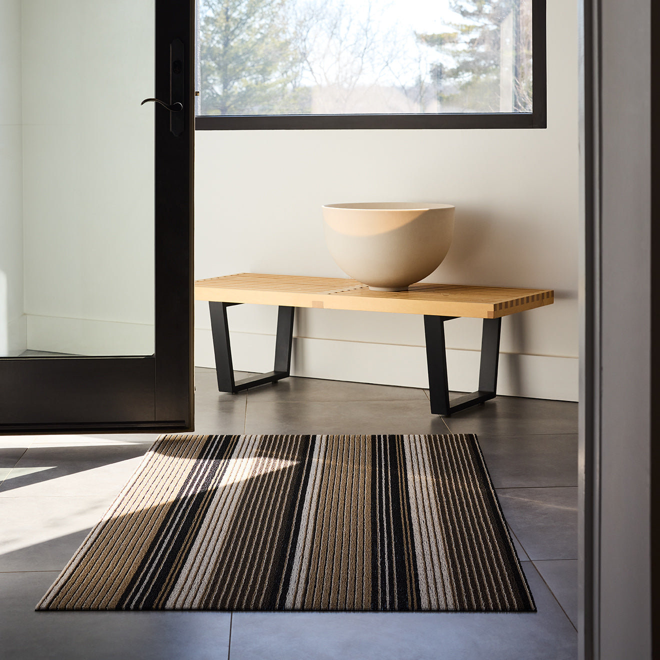 Chilewich Doormat - Pleat Stripe - Oyster