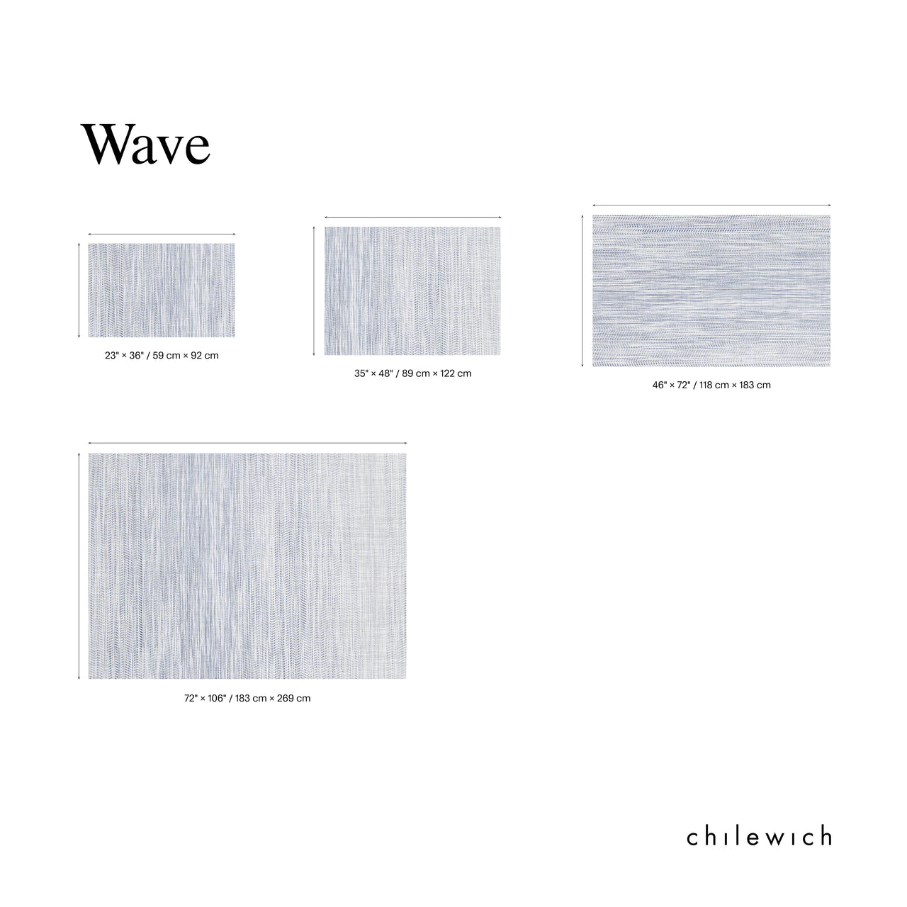 Chilewich Woven Floormat - Wave - Blue