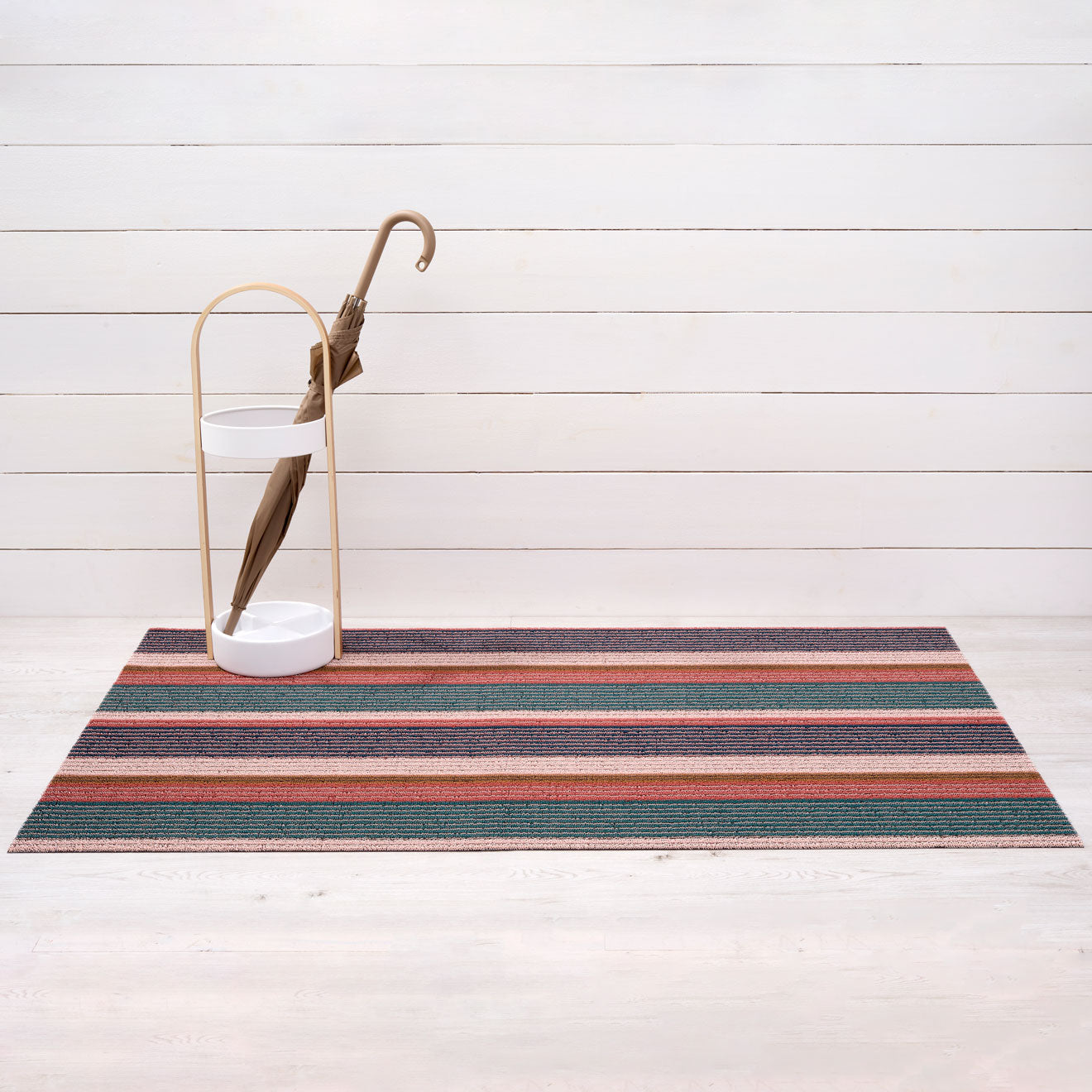 Chilewich Doormat - Pleat Stripe - Raspberry