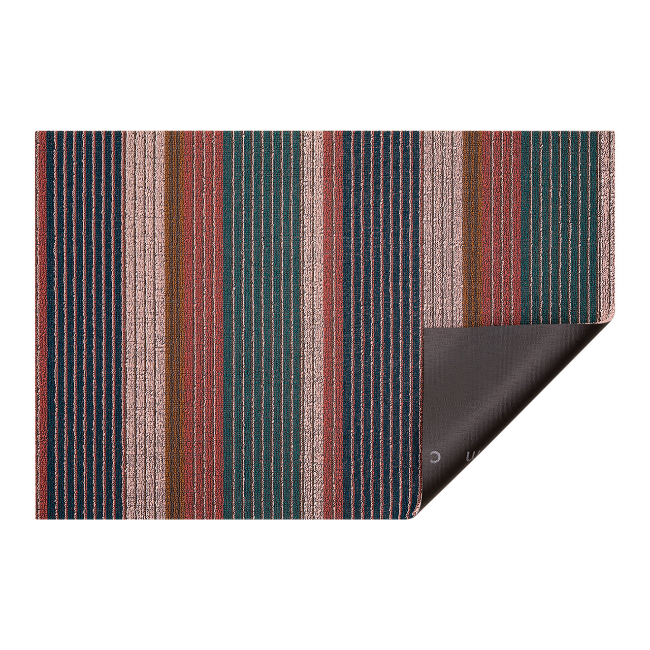 Chilewich Doormat - Pleat Stripe - Raspberry