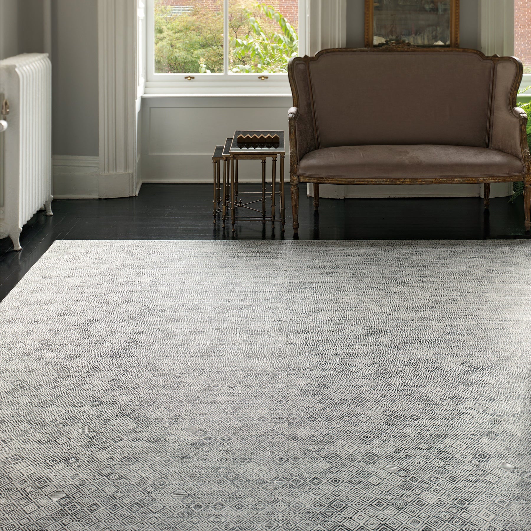Chilewich Woven Floormat - Mosaic - White Black