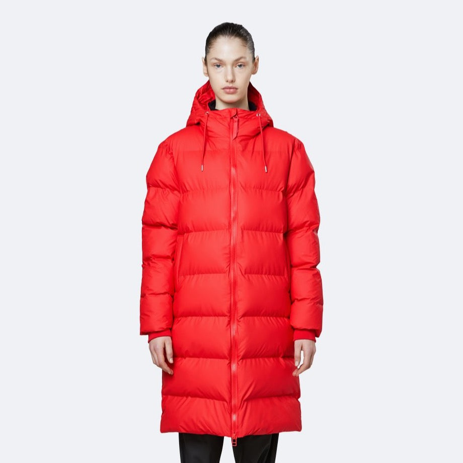 Rains - Long Puffer Jacket - Red