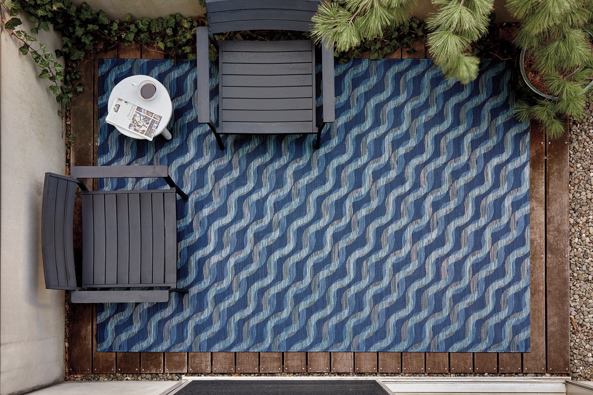 Chilewich Woven Floormat - Twist - Ocean