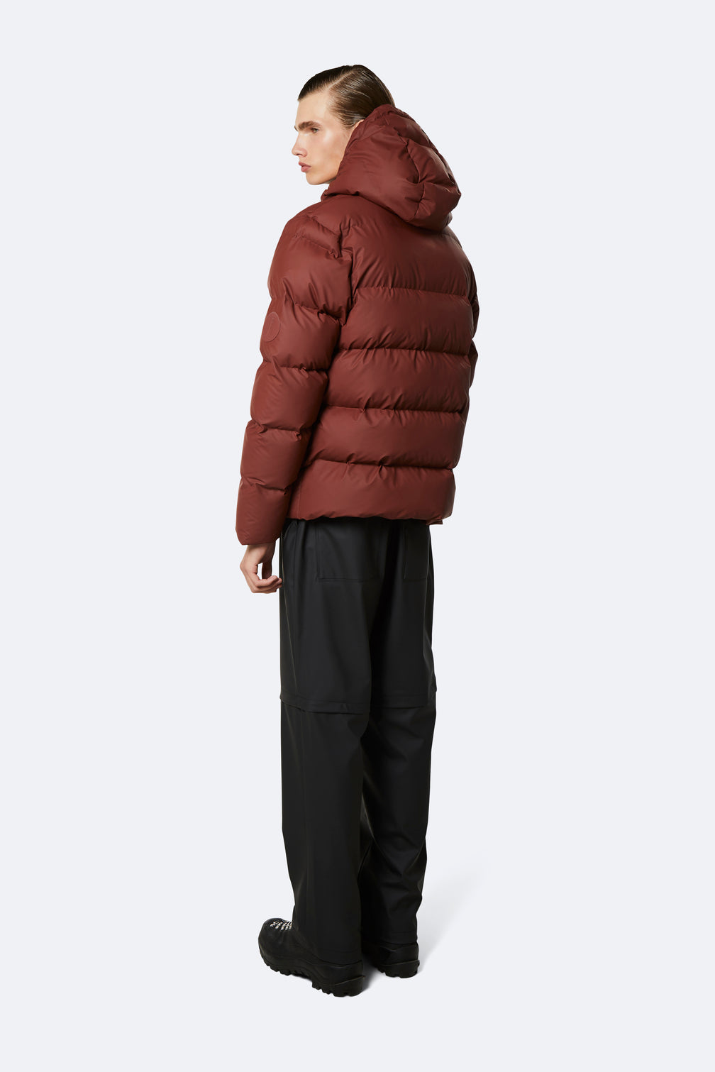 Maroon puffer jacket men best sale