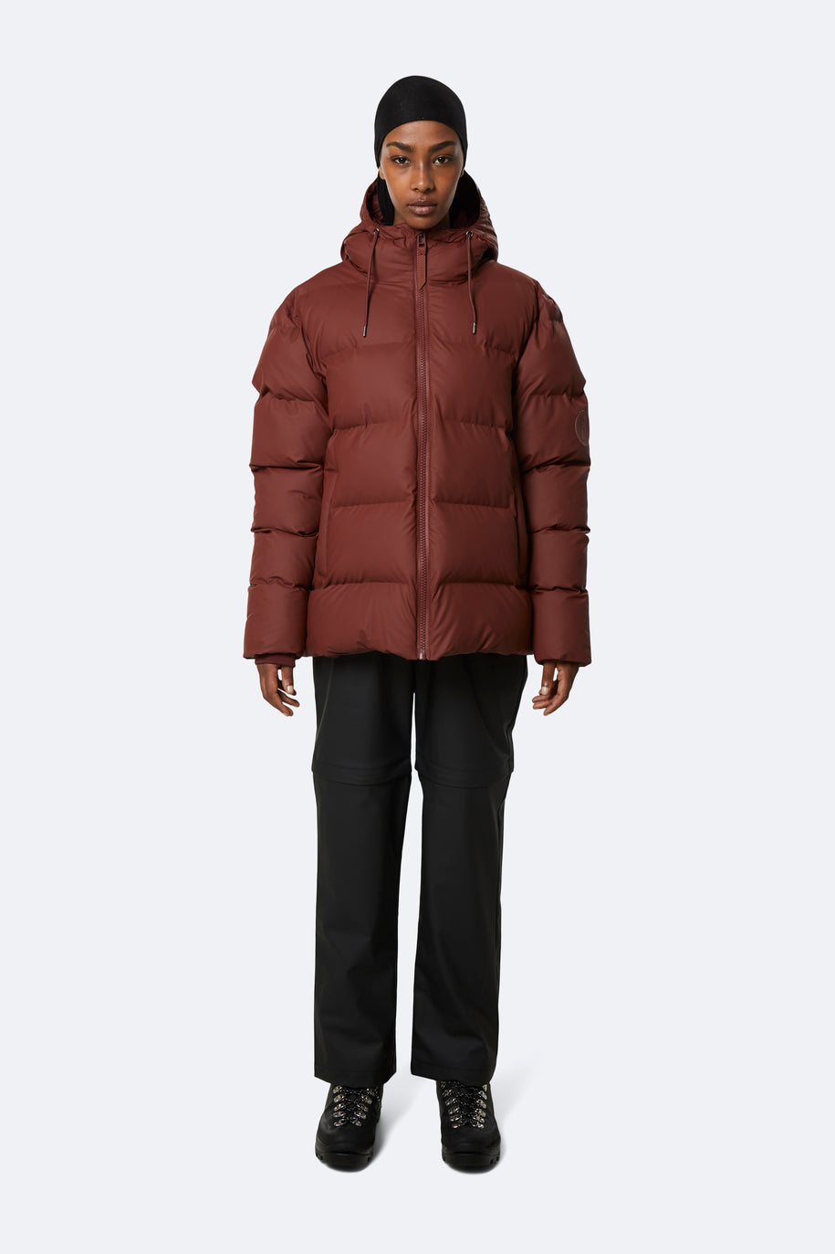 Rains Puffer Jacket Maroon - Main Image