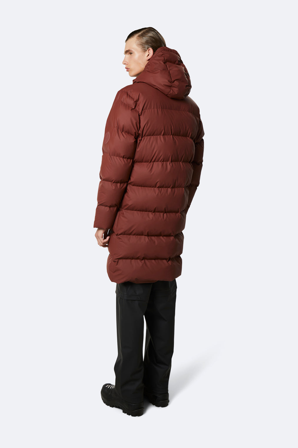 Rains Long Puffer Jacket Maroon – Vincent Design