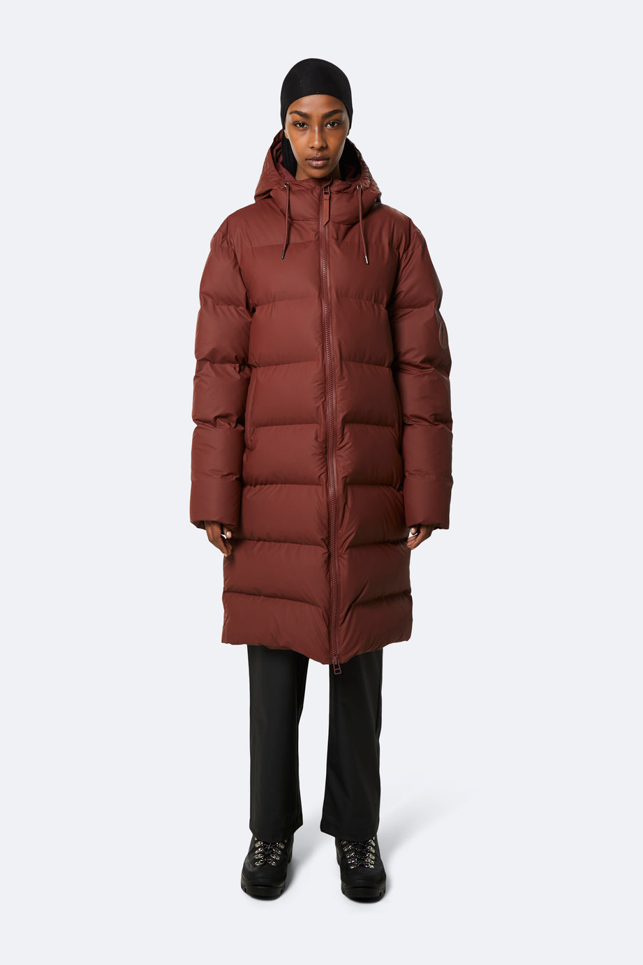 Rains Long Puffer Jacket Maroon – Vincent Design