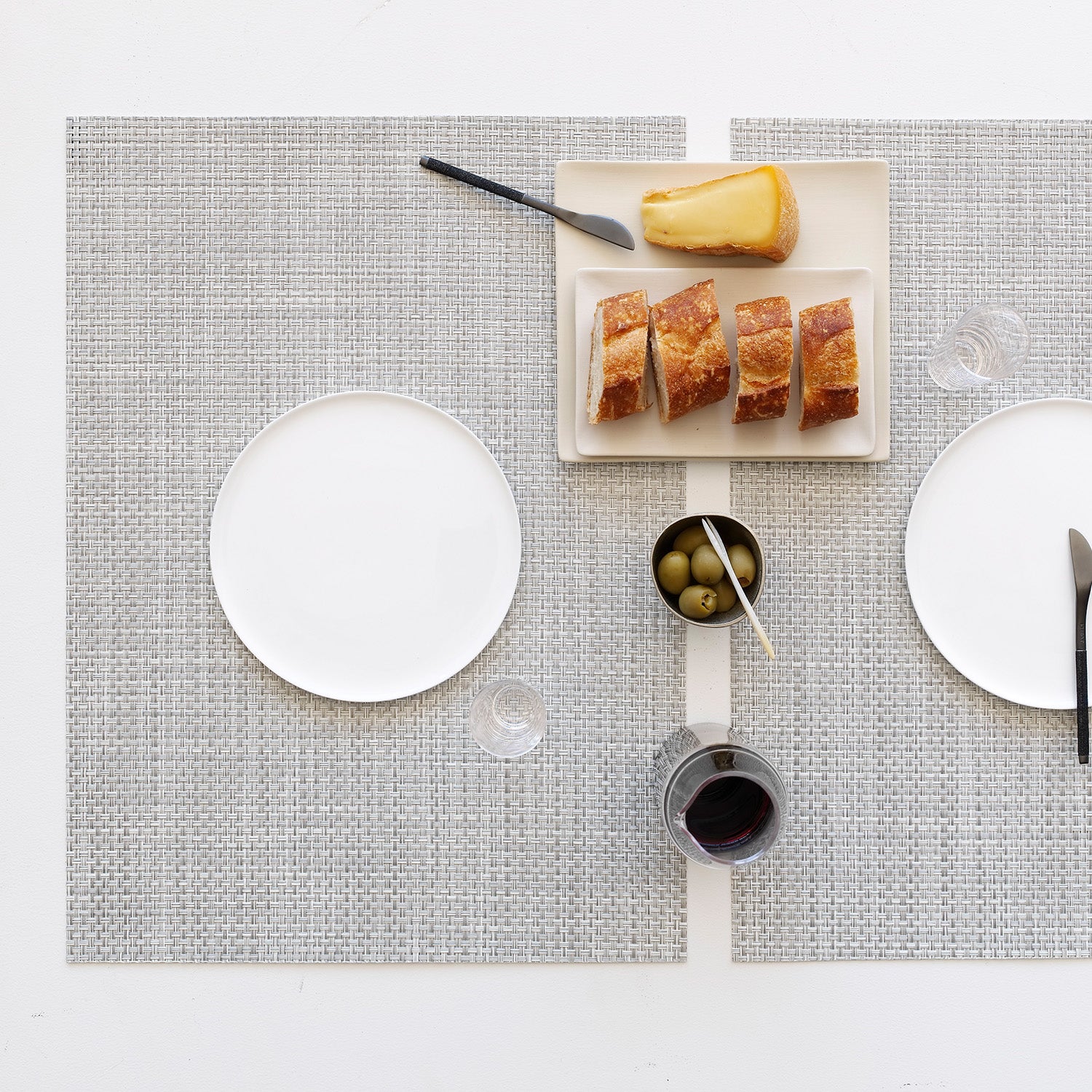 Chilewich Placemat - Basketweave - White/Silver