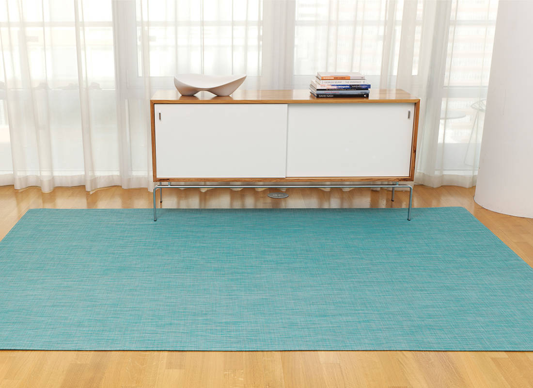 Chilewich Woven Floormat - Mini Basketweave - Turquoise